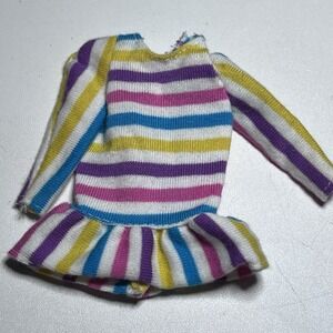 Vtg 1987 Barbie Skipper Breezy Fashions #4541 striped peplum top